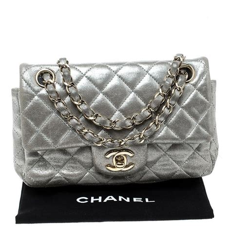 classic chanel bag silver|Chanel classic shopping bag.